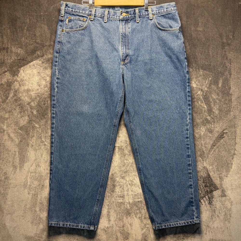 Carhartt Jeans Mens 44x28 Blue Cotton B17 DST Relaxed Fit Mid Rise